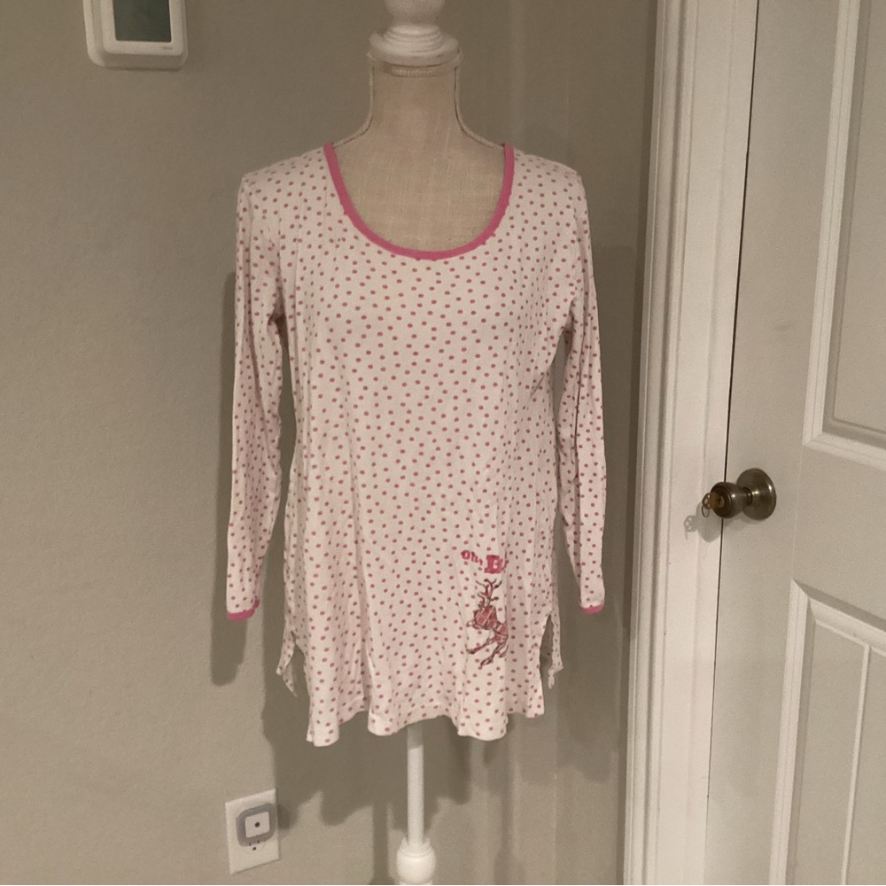 Shrinking Violet Pink Floral Accent Top